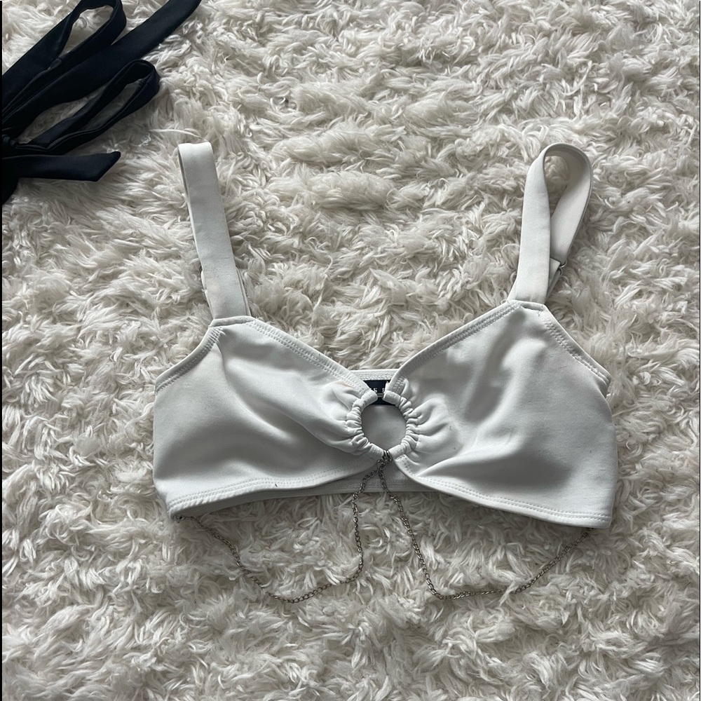 White Fox Chain Bra Top size S